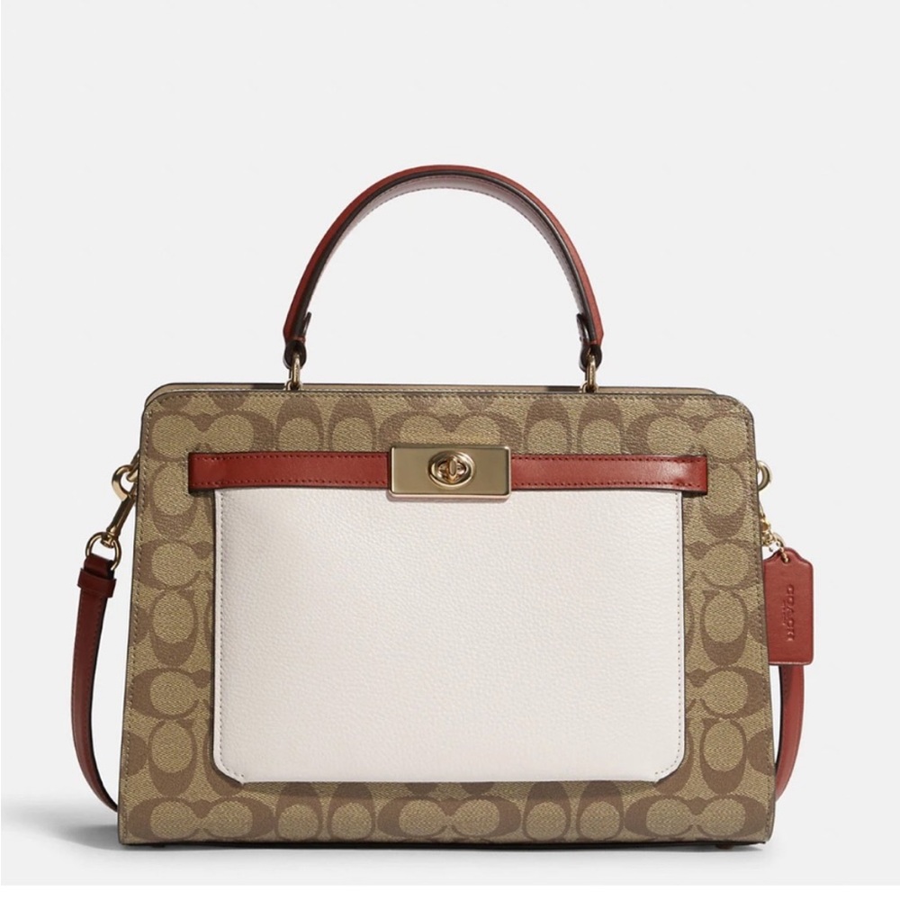 Coach Mini Lane Top Handle In Color Block Signatu… - image 2